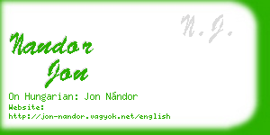 nandor jon business card